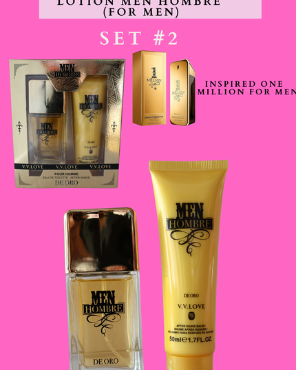 GIFT SET PERFUME & BODY LOTION MEN HOMBRE (FOR MEN) SET # 2