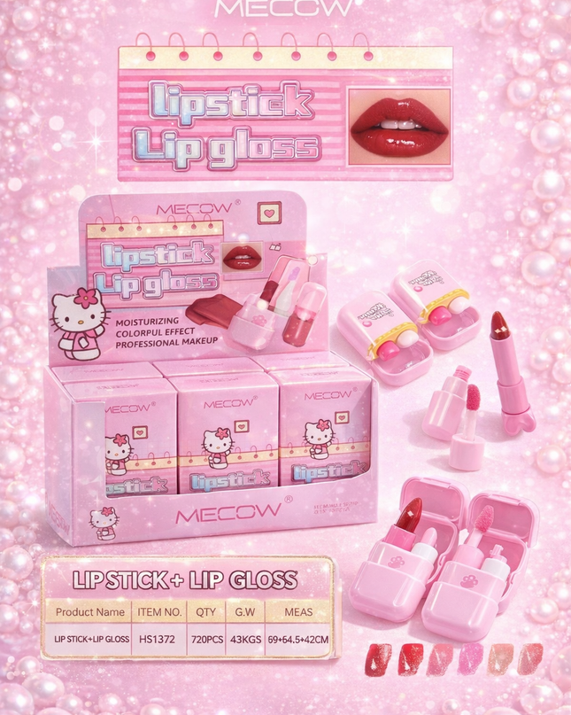 AIRPODS LIPSTICK AND LIPGLOSS CAT - 12 pcs box - #HS1372