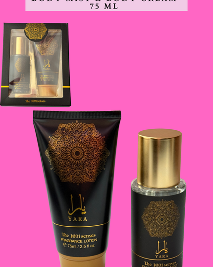 GIFT SET YARA BLACK BODY MIST & BODY CREAM 75 ML