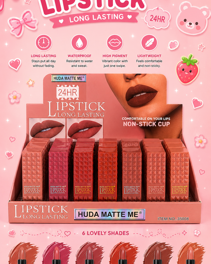 HUDA MATTE ME LIPSTICK  NUDE - 24PCS box - (#35008)