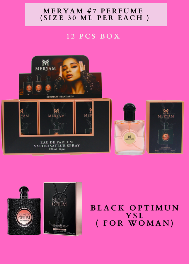 MERYAM #7 PERFUME (SIZE 30 ML PER EACH ) 12 PCS BOX