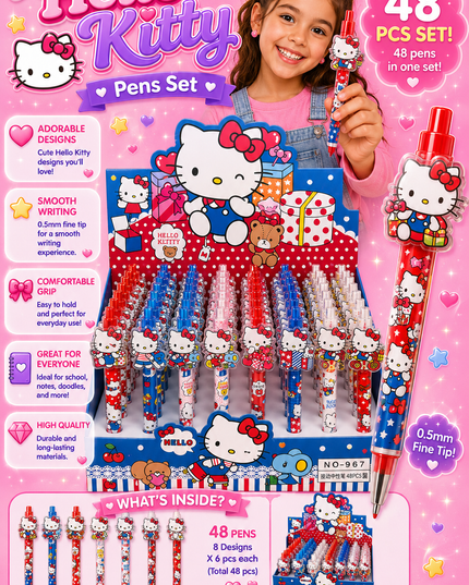 KITTY PEN 48 pcs box - ( blue box)