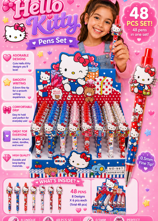 KITTY PEN 48 pcs box - ( blue box)