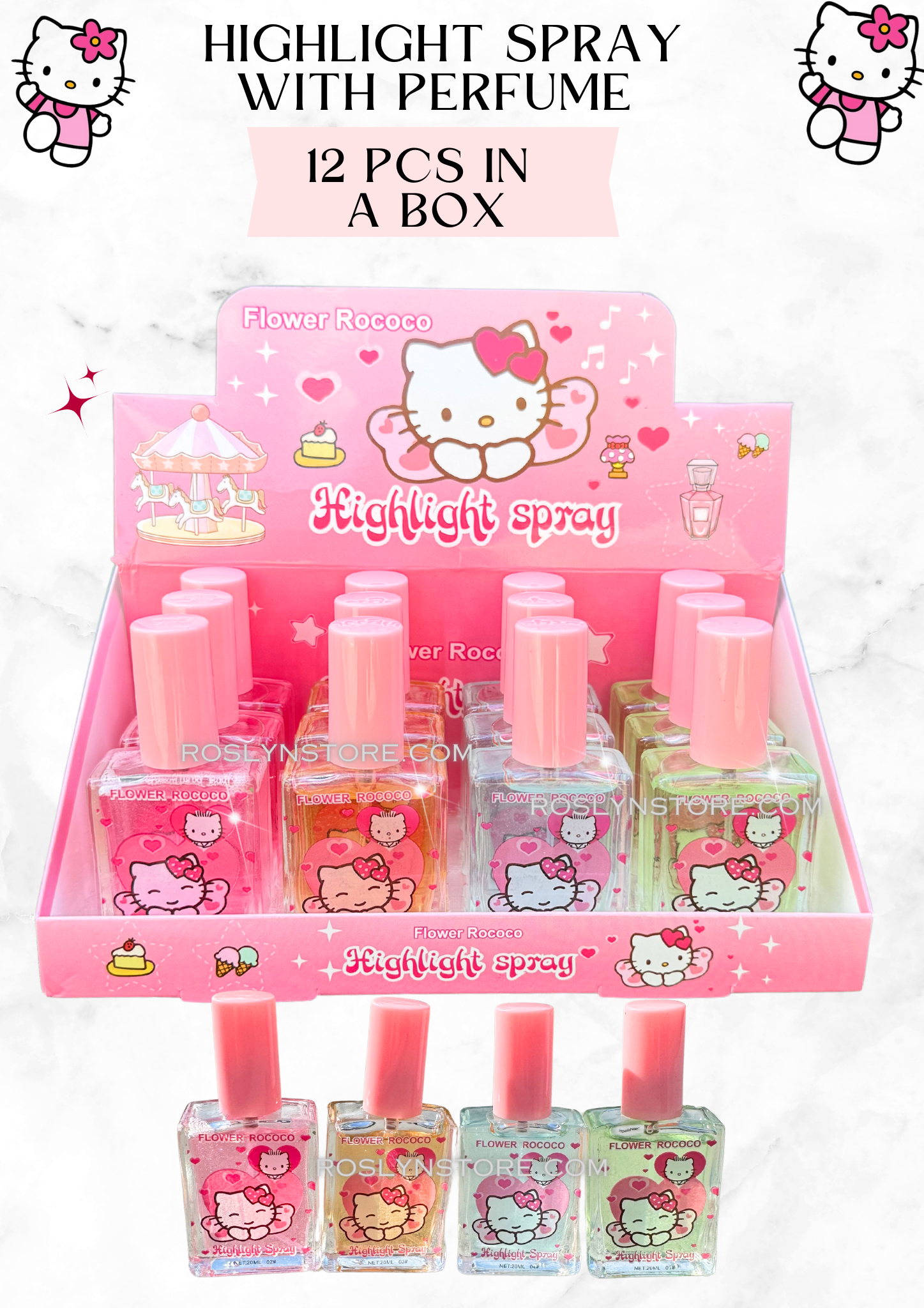 HELLO KITTY - spray & perfume highlight - with perfume -12 pc