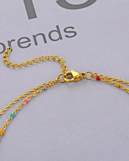 DOBLE necklace (colors) 18k Gold Filled/ doble Chain- non tarnish - stainless steel