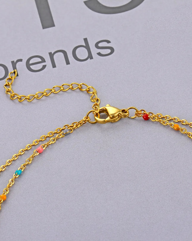 DOBLE necklace (colors) 18k Gold Filled/ doble Chain- non tarnish - stainless steel