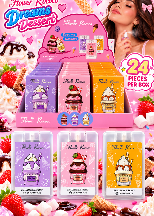 DREAM DESSERT PERFUME FLOWER ROCOCO- 20 ml- 24 pcs box