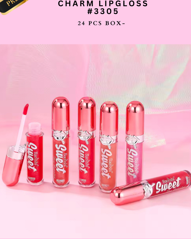 SWEET JUICY PLUM & charm- lipgloss - 24 pcs  (PREMIUM BRAND) - #3305