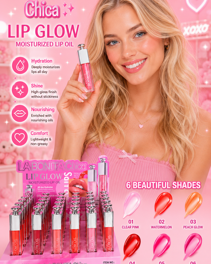 LA BONITA CHICA - moisturizer lip oil - 24 pcs box (#LS241)