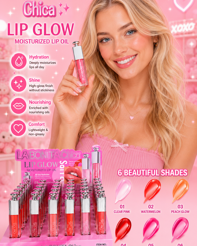 LA BONITA CHICA - moisturizer lip oil - 24 pcs box (#LS241)