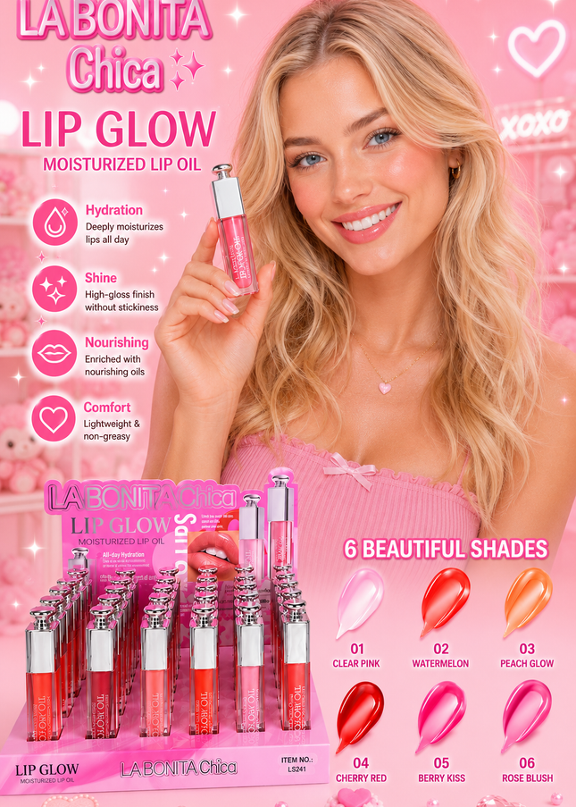 LA BONITA CHICA - moisturizer lip oil - 24 pcs box (#LS241)