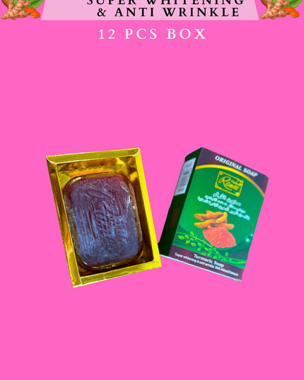 Turmeric Soap  super whitening  & anti wrinkle ( 12 pcs box)