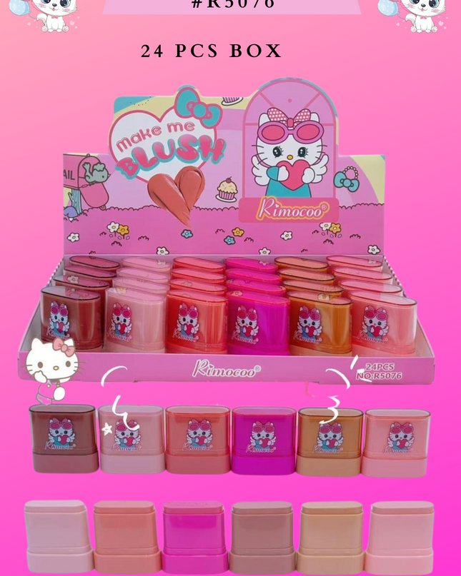 BLUSH STICK- KITTY(multi- use) for lips , face  & eyes  - (24 pcs box ) #R5076