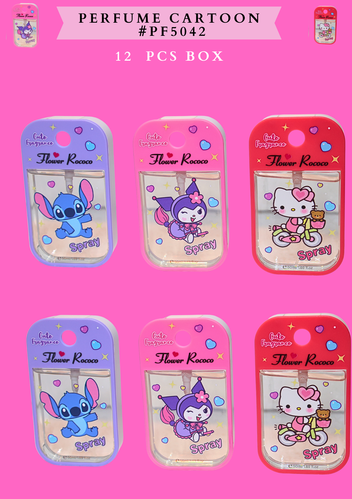 PERFUME CARTOON #PF5042 - 12 PCS BOX (50 ml)