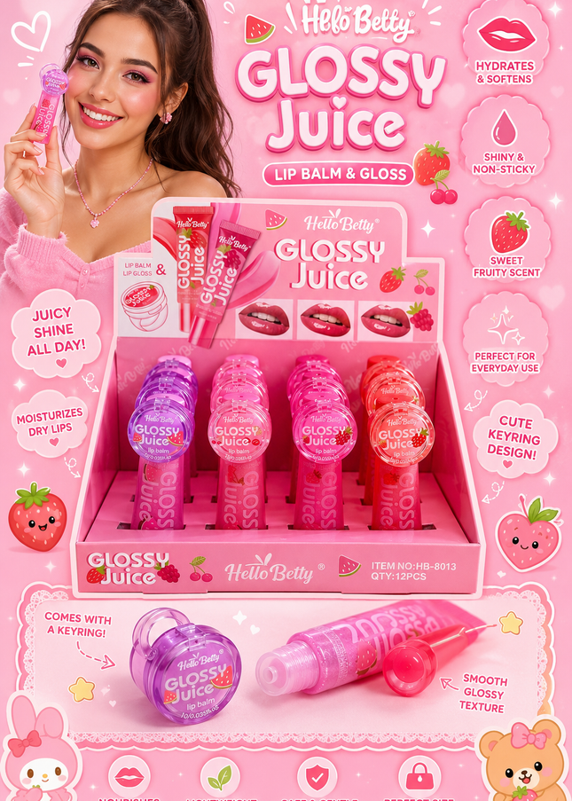 GLOSSY JUICE HELLO BEUTY WITH RING (12 pcs) (HB8013) (#E31)