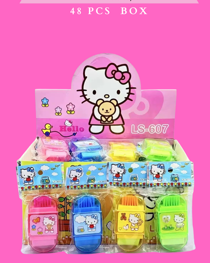 CAT 3 IN 1 ( SHARPENER, ERASER BRUSH) - 48 PCS BOX