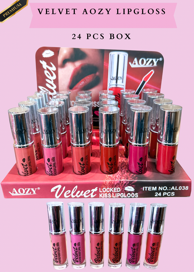 VELVET AOZY LIPGLOSS  #AL038 -24 PCS SET