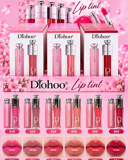 DIOHOO LIP BALM & LIP GLOSS DUO 12 SET BOX-  (2 PCS PER SET)