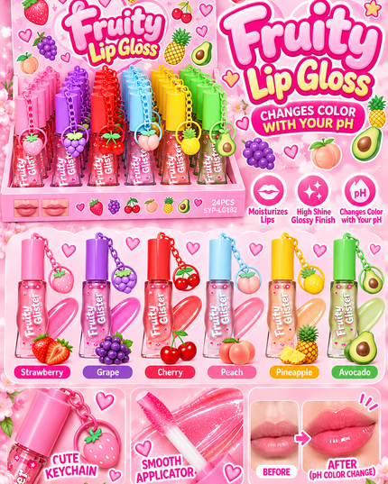 MAGIC LIP GLOSS-FRUITY-SIYIPING-24PCS COD (LG 182)