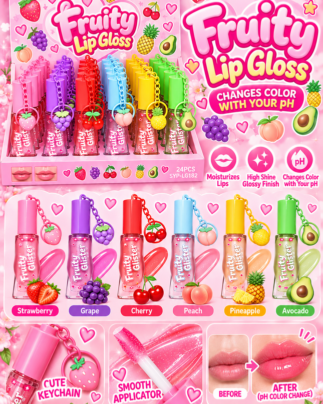 MAGIC LIP GLOSS-FRUITY-SIYIPING-24PCS COD (LG 182)