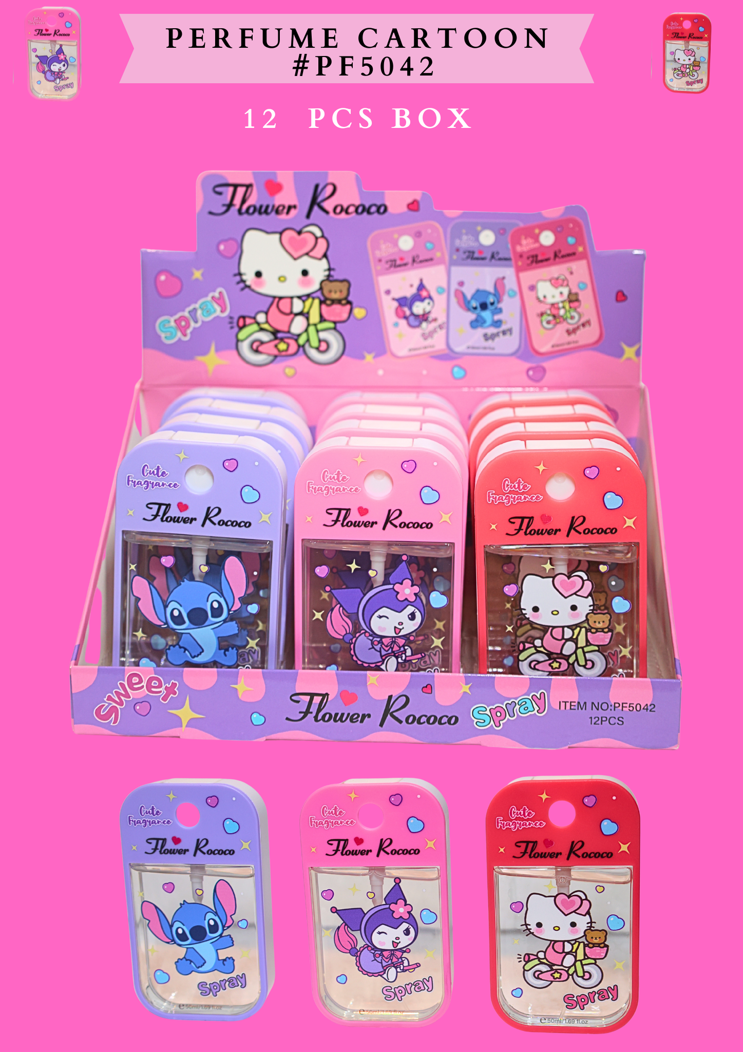 PERFUME CARTOON #PF5042 - 12 PCS BOX (50 ml)