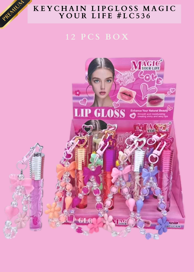 KEYCHAIN LIPGLOSS MAGIC YOUR LIFE #LC536 (12 PCS BOX)