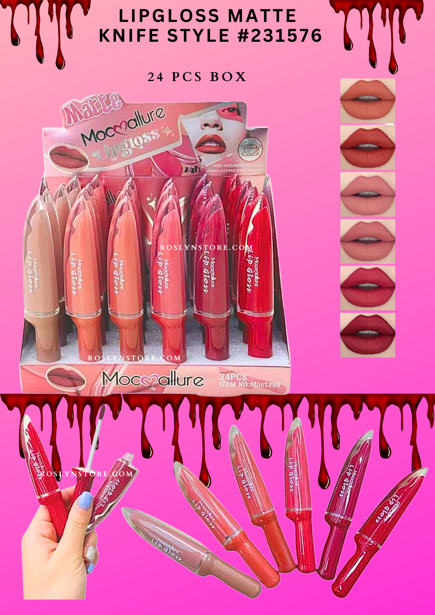 LIPGLOSS MATTE KNIFE (STYLE #231576) - 24 PCS BOX