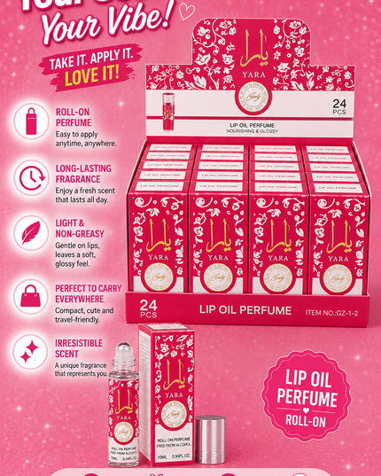 PERFUME YARA ROLL - on  24 pcs box - CANDY