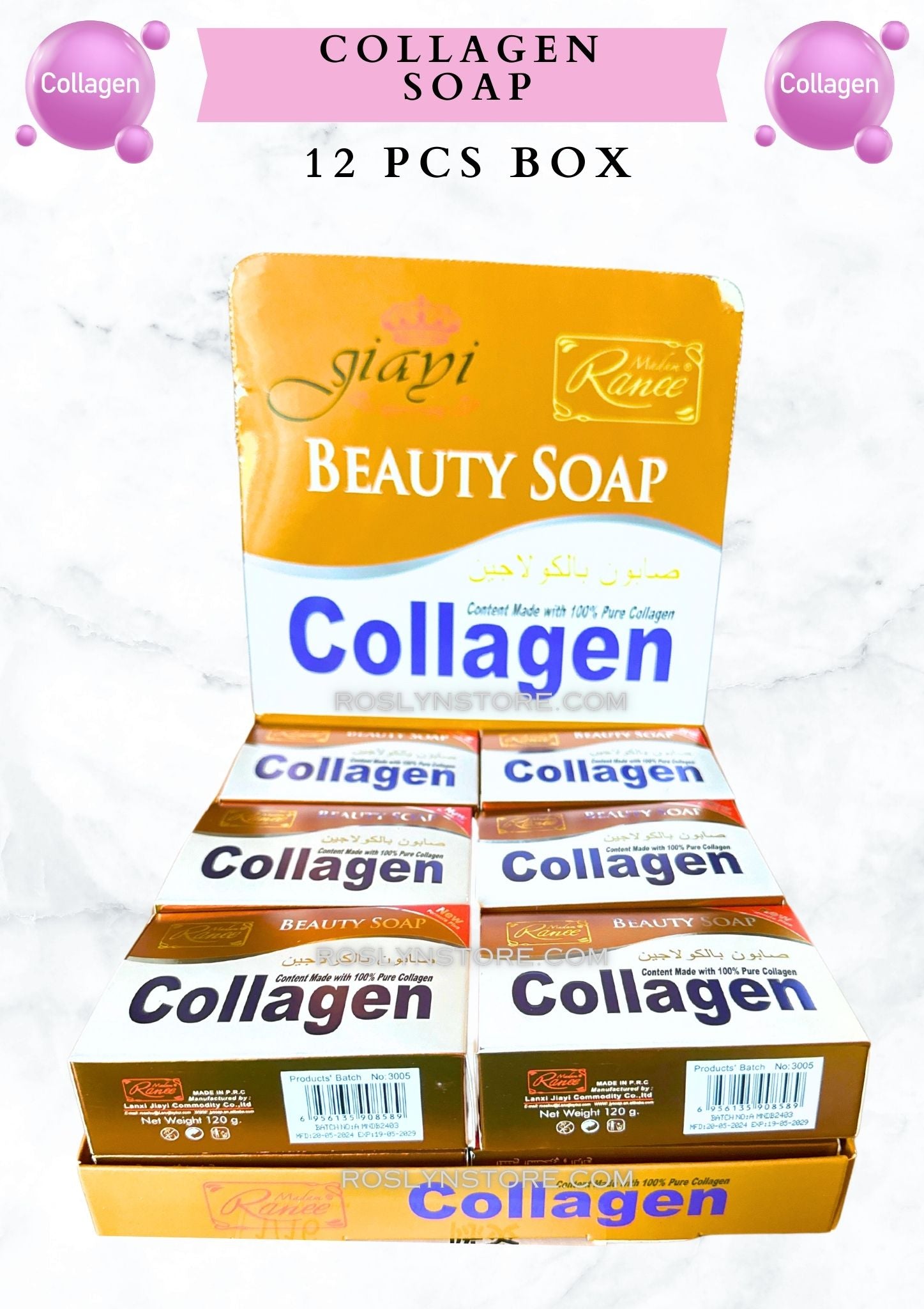 COLLAGEN  SOAP - 12 PCS box - 100% pure collagen