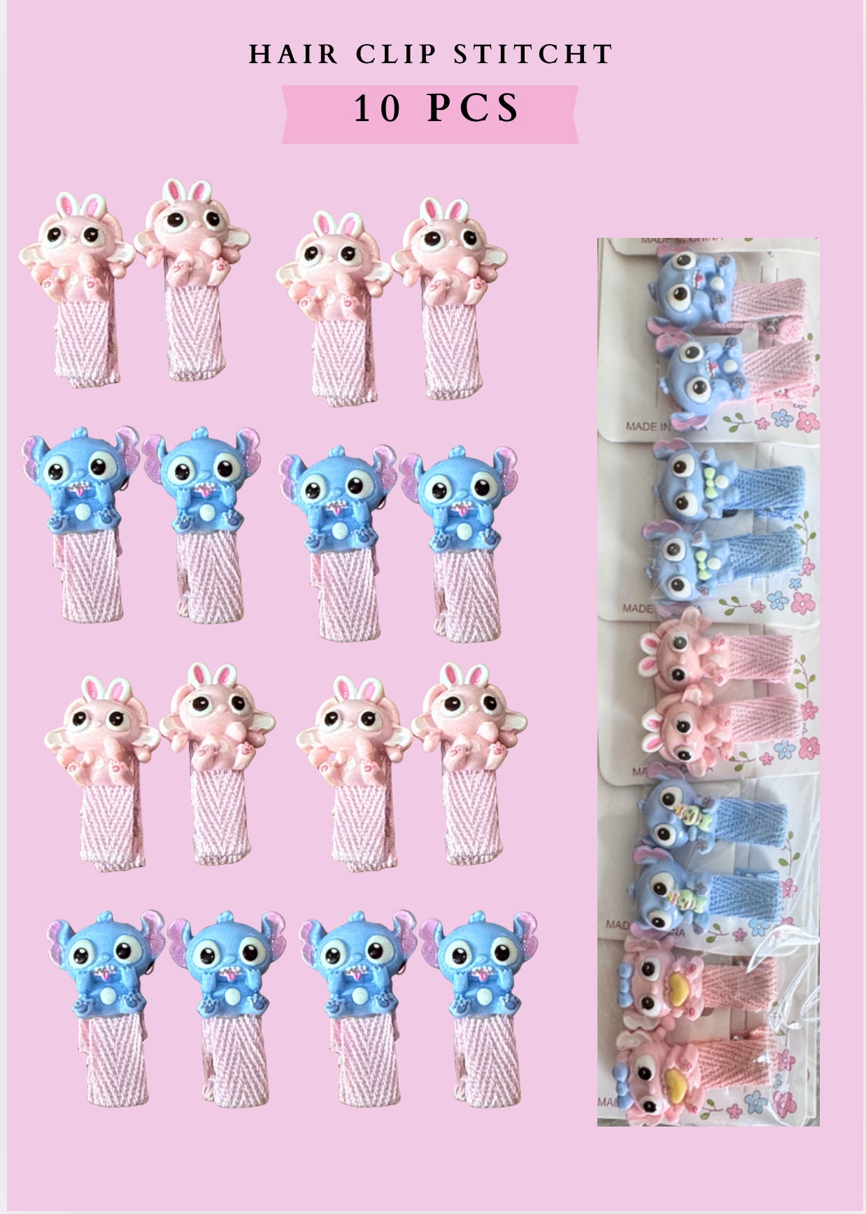 Hair Clip  -10 Pairs - cartoon