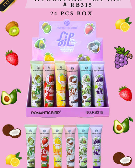 ROMANTIC BIRD HYDRATING - LIP OIL fruits # RB315 - ( 24 PCS BOX).