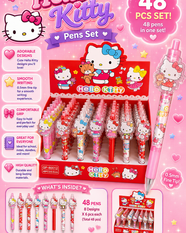 KITTY PEN 48 pcs box - ( red box)