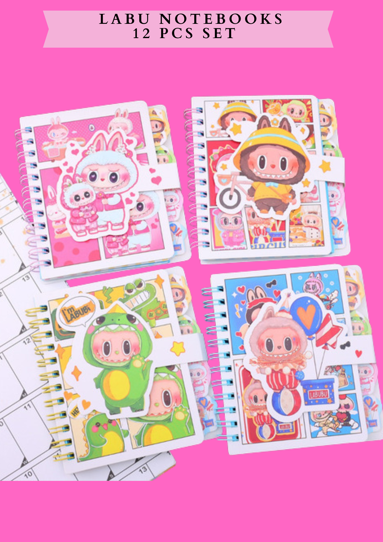 LABU-  MINI NOTEBOOKS -12 PCS SET