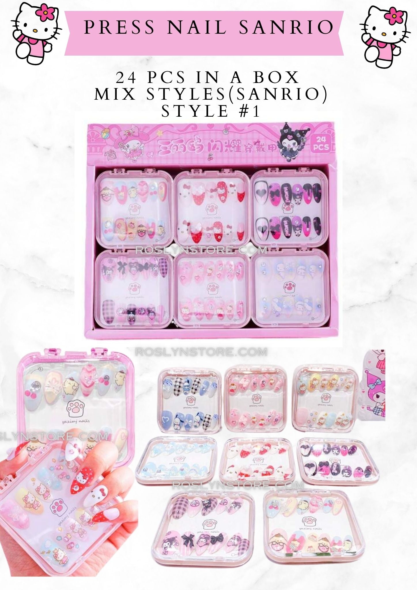 PRESS NAILS-  SANRIO ( 24 pcs in a box)