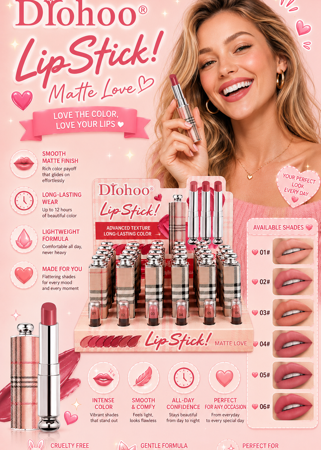 DIOHOO LIPSTICKS BURB - Nude colors #zy23168