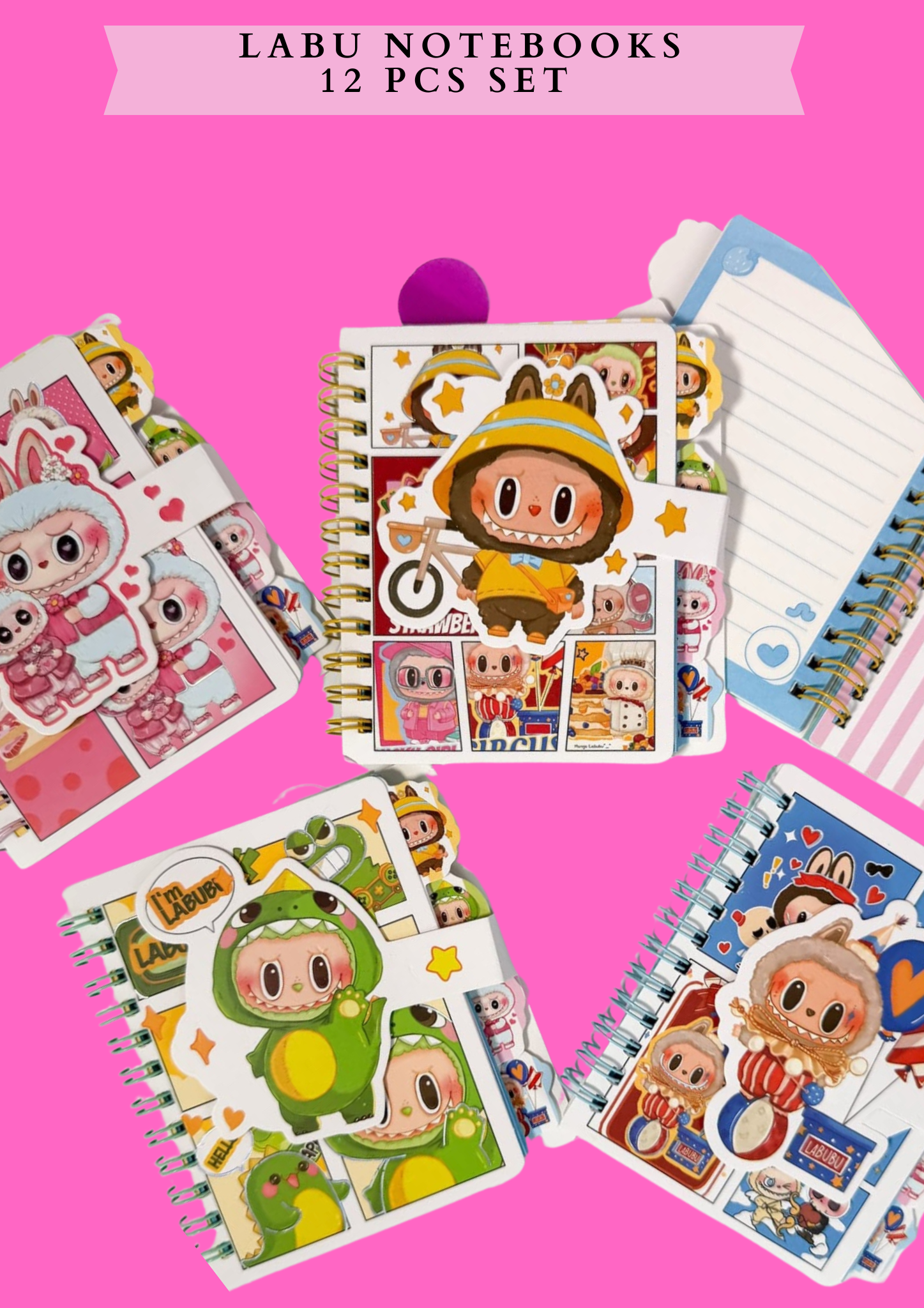 LABU-  MINI NOTEBOOKS -12 PCS SET