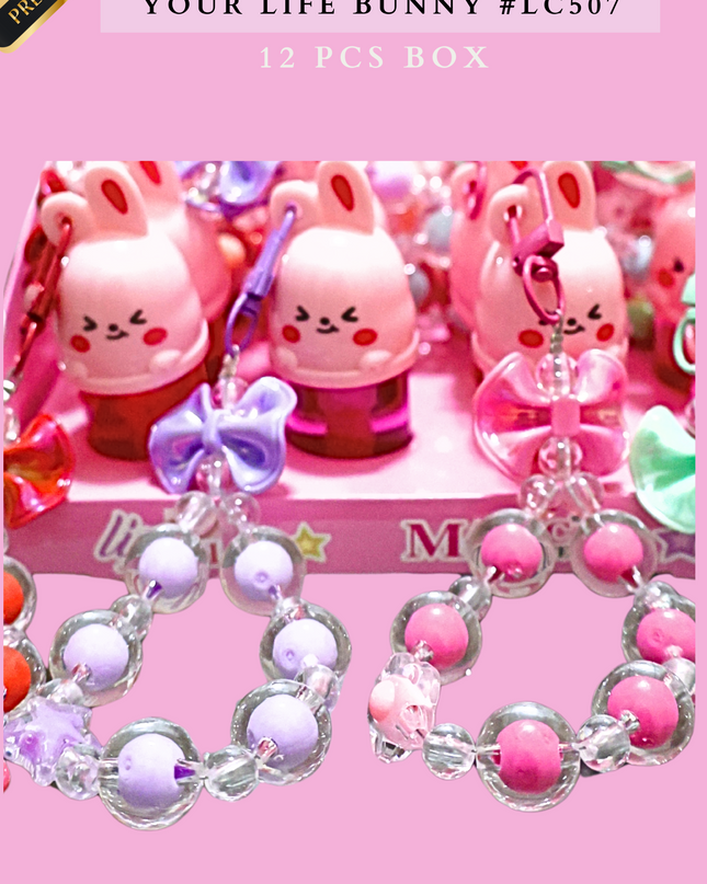 KEYCHAIN LIPGLOSS MAGIC YOUR LIFE BUNNY #LC507 (12 PCS BOX)