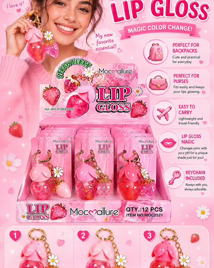 LIPGLOSS MOCALLURE - strawberry (#moc2521 ) 12 pcs box