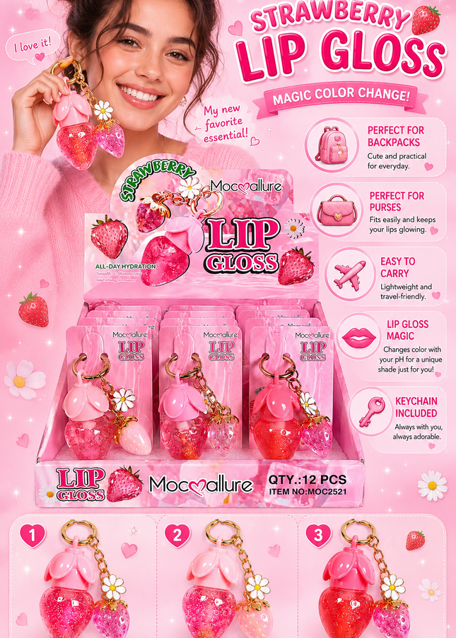 LIPGLOSS MOCALLURE - strawberry (#moc2521 ) 12 pcs box