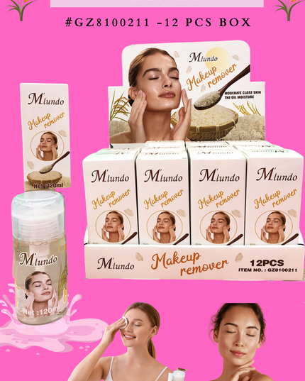 MAKEUP REMOVER -RICE -120 ML PER BOTTLE #GZ8100211 - 12 PCS BOX