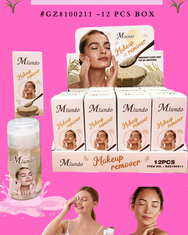 MAKEUP REMOVER -RICE -120 ML PER BOTTLE #GZ8100211 - 12 PCS BOX