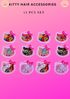 Kitty hair bands   - 12 PCS SET PER BOX- style 2