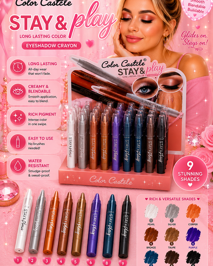 CRAYON EYESHADOW - COLOR CASTLE #83322- 36 pcs box