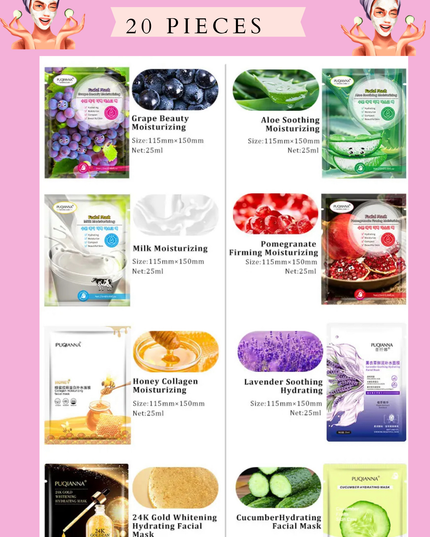 FACE MASK SET - 20 pieces set