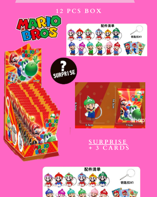 SURPRISE keychain MARIO - 12 PCS BOX