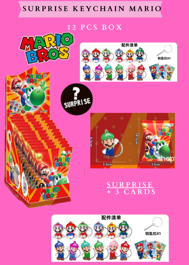 SURPRISE keychain MARIO - 12 PCS BOX