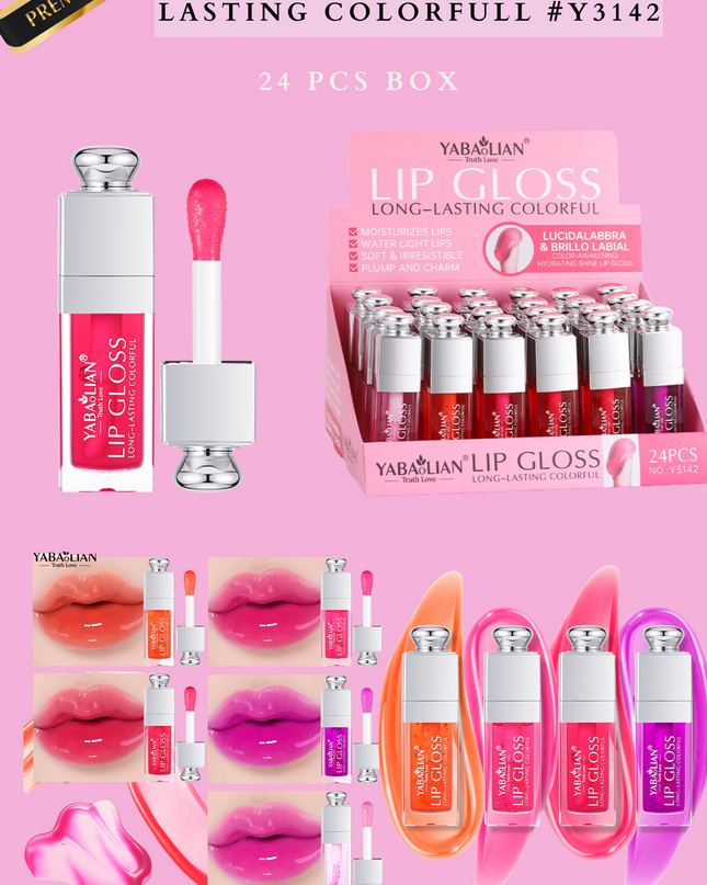 YABAOLIAN LIPGLOSS LONG LASTING COLORFULL #Y3142 ( 24 pcs box)