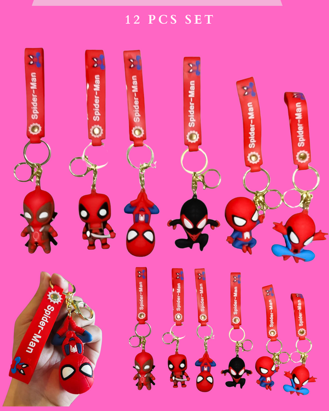 SPIDER  KEYCHAIN - 12 pcs set