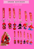 SPIDER  KEYCHAIN - 12 pcs set