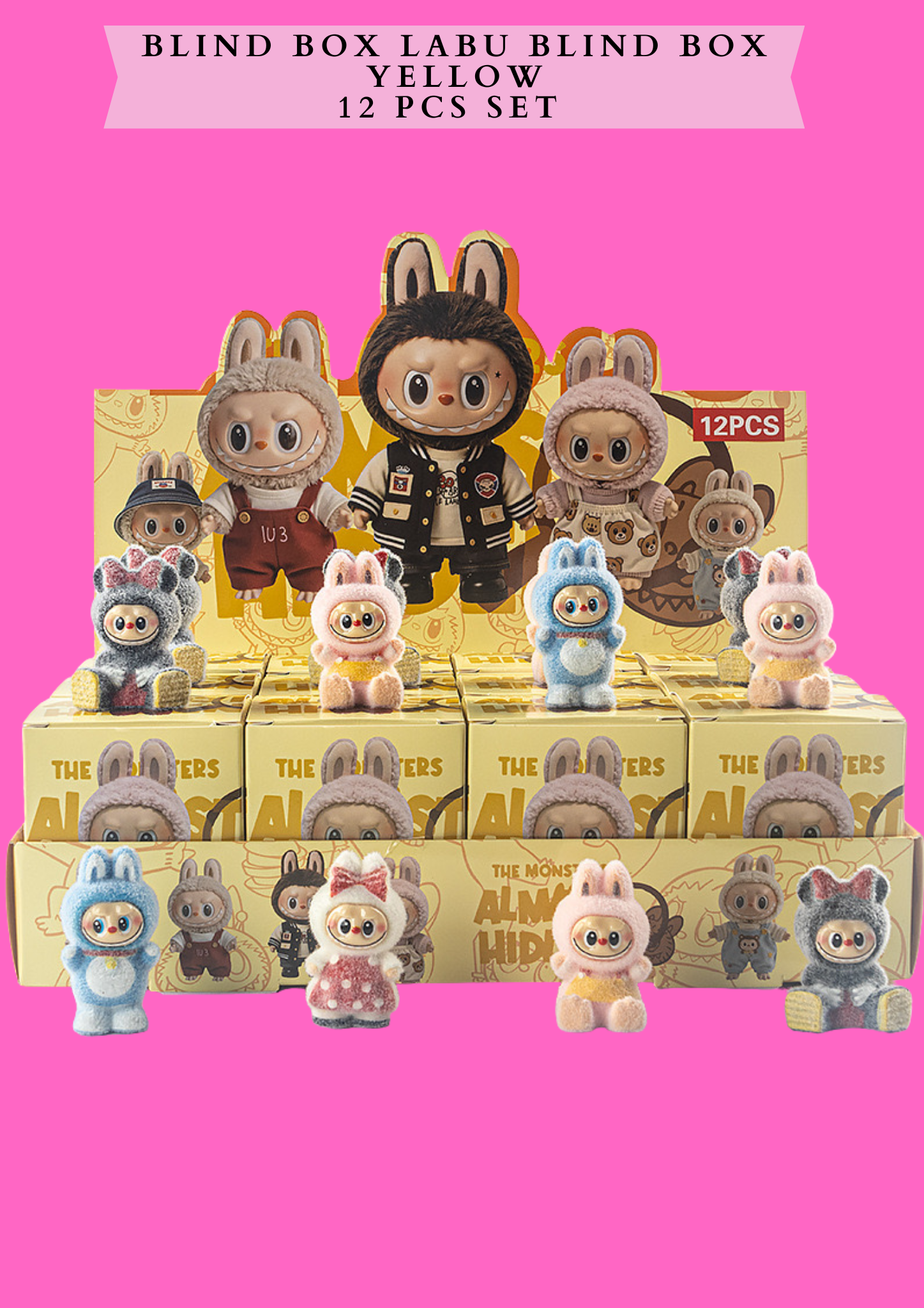 BLIND BOX LABU - 12 PCS SET yellow
